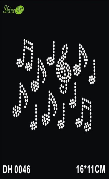 

dmc motif ironon rhinestone gem 12 music notes sing diy dh00462202673, Black