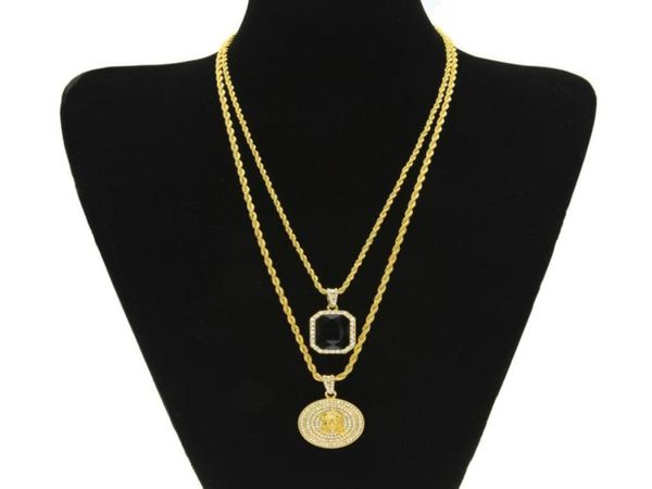 

iced out micro ruby jesus face pendant necklace set for men zinc alloy hip hop jewelry29166716224428, Silver
