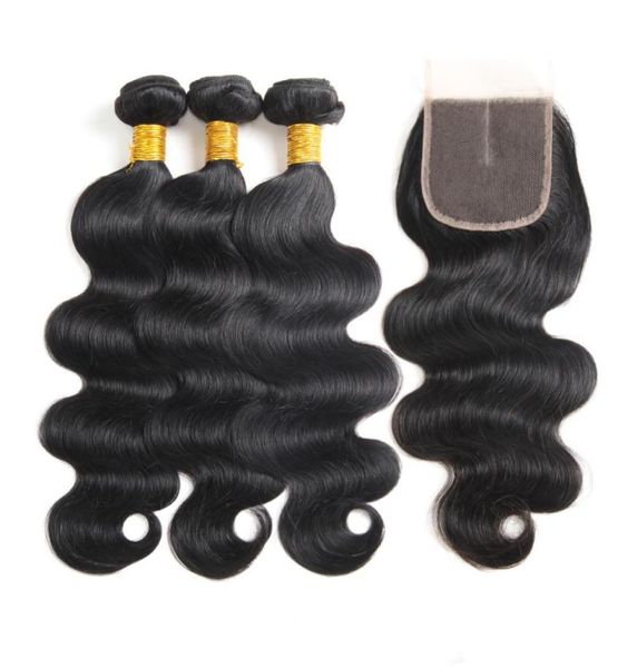 

10a mink body wave virgin hair 3 bundles with closure 100 unprocessed brazilian virgin human hair bundles brazilian extensions an3896082, Black;brown