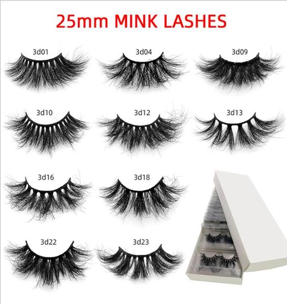 

10 pairspack 3d mink lashes bulk whole fake 25 mm mink eyelashes lash vendors natural false eyelashes individual lashes7845703