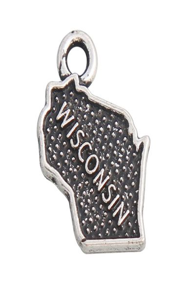 

antique silver plating 1316mm american states alloy map charms wisconsin charms for expandable wire bangles aac0312130769, Bronze;silver