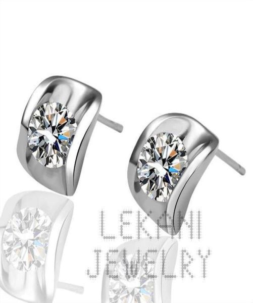 

18k white gold earrings beautiful new set outside the popular fine crystal earrings fashion earrings44250227654068, Golden;silver