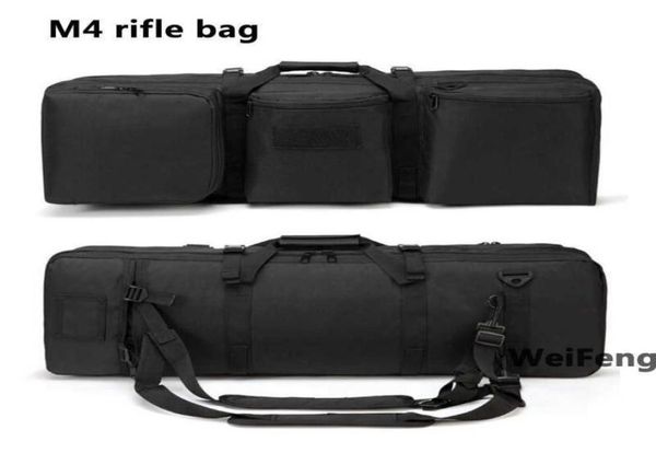 

hunting 85cm dual rifle gun bag for m4 rifle backpack airsoft gun case tactical outdoor magzine pouches with shoulder strap q07213029194