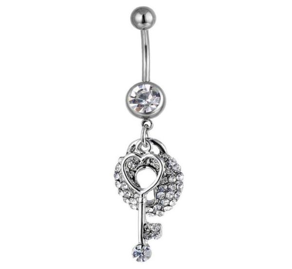 

d0024 the key and lock styles belly button navel belly rings78470978696543, Silver