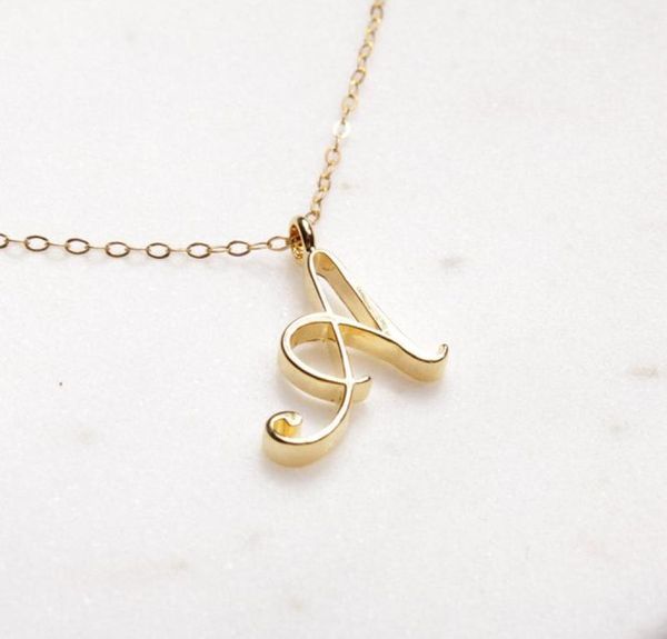 

tiny swirl initial alphabet letter necklace all 26 english gold at cursive luxury monogram name letters word chain necklaces for 8216113, Silver