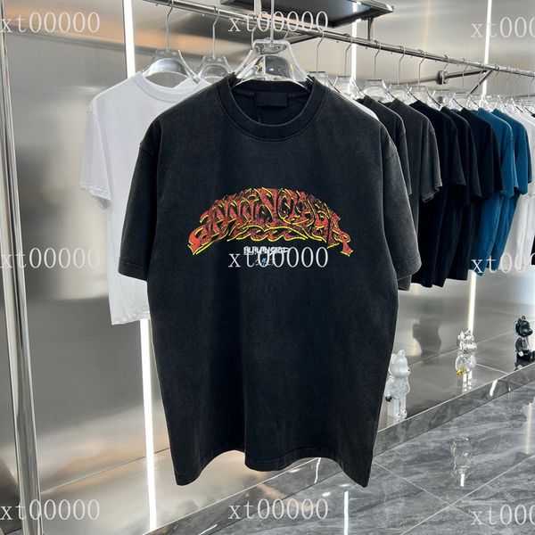 

22ss designer letter printed t shirts tee fashion sweatshirt high street short sleeve summer casual t-shirt breathable men women crew neck t, Black;brown