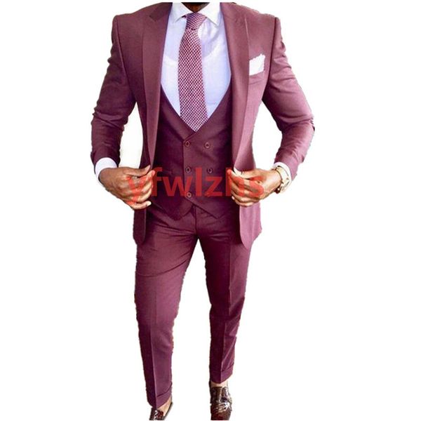

wedding tuxedos one button men suits groomsmen peak lapel groom tuxedos wedding/prom man blazer jacket pants vest tie w12511111111, Black;gray