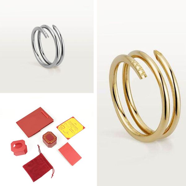 

designer jewelry ring nail lc small model band rings stainless steel silver gold rose gold plated 5 6 7 8 9 10 11 women fashion accessorize