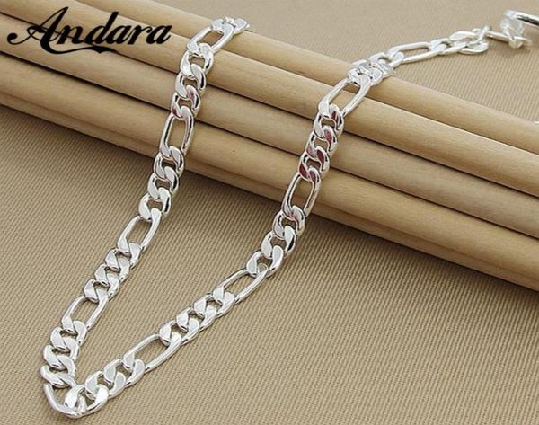

men039s 8mm 20039039 50cm necklace fashion 925 silver jewelry chain for women male quality4100557