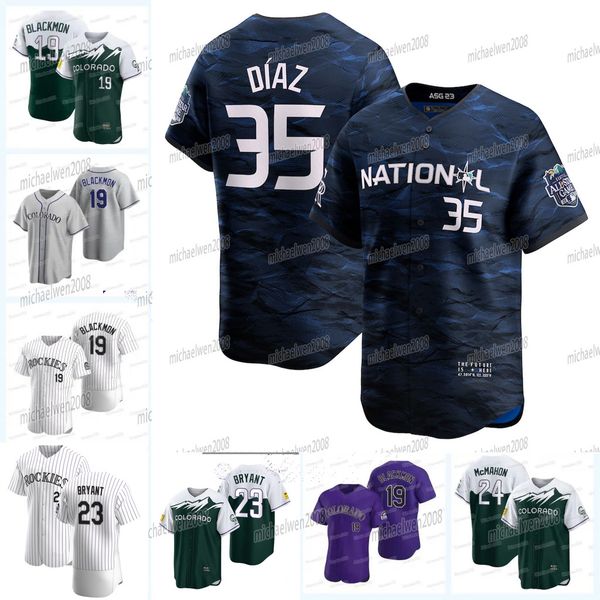 

35 elias diaz rockies 2023 30th anniversary jersey 23 kris bryant michael toglia charlie blackmon yonathan daza brendan rodgers c.j. cron ez, Blue;black