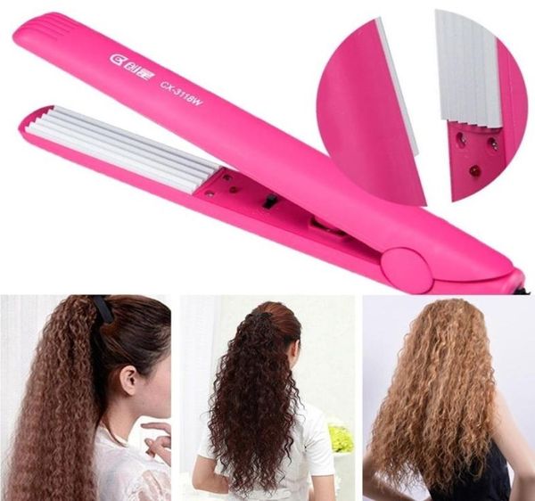 

hair curling curler ceramic hair crimper crimping iron perm splint hairdressing us plug9324888, Black
