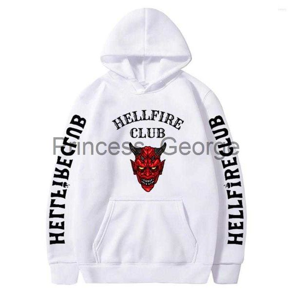 

men's hoodies sweatshirts men's hoodies for men stranger things 4 womenmen printed pullover hoodie fleece hellfire club sweatshirt, Black