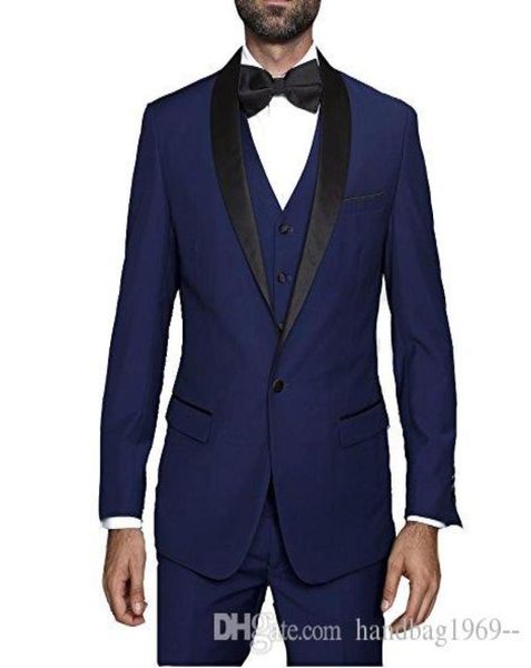 

latest design navy blue groom tuxedos shawl lapel man prom dress mens wedding clothing suits jacketpantsvesttie d2549072288, Black;gray