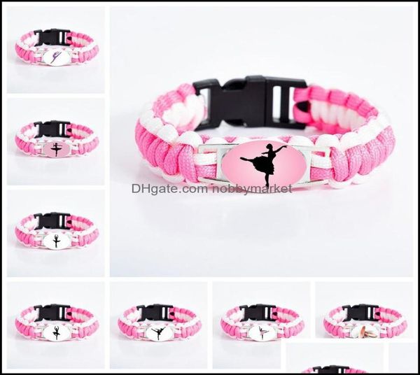 

charm bracelets jewelry arrival ballet dance for women girls dancer shoes sign glass cord wrap bracelet girlfriend gift drop deliv1917699, Golden;silver