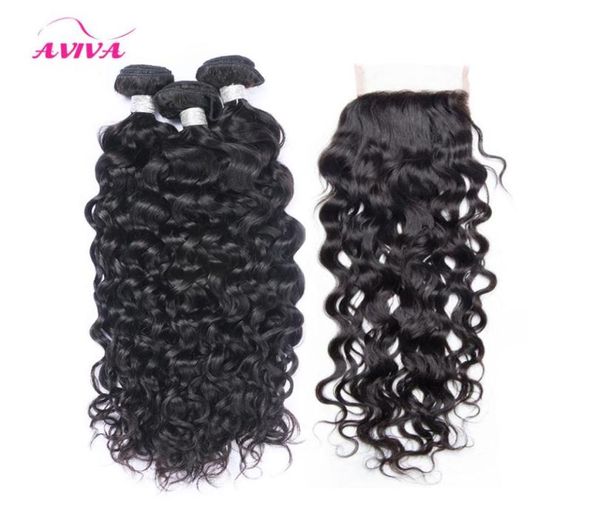 

cambodian human hair weaves and closures straight deep loose body natural wave bundles 3 pcs hair with lace closure human hair ext6199052, Black;brown
