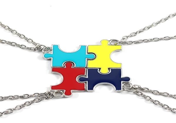 

friends jewelry enamel colorful irregular geometric splicing charms pendants bff choker necklaces for women gifts collares9035431, Silver