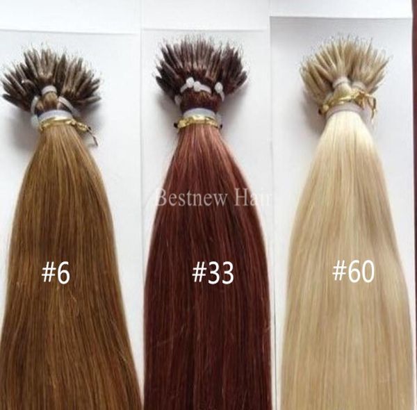 

100 beads 100g 18quot20quot22quot indian remy human micro nano rings tip human hair extensions dhl fast 6765330, Black