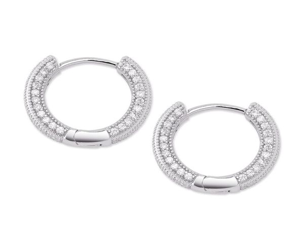 

2019 new big cz diamond earring jewelry silver gold plated stud earring women men earrings cross copper2605087, Golden;silver