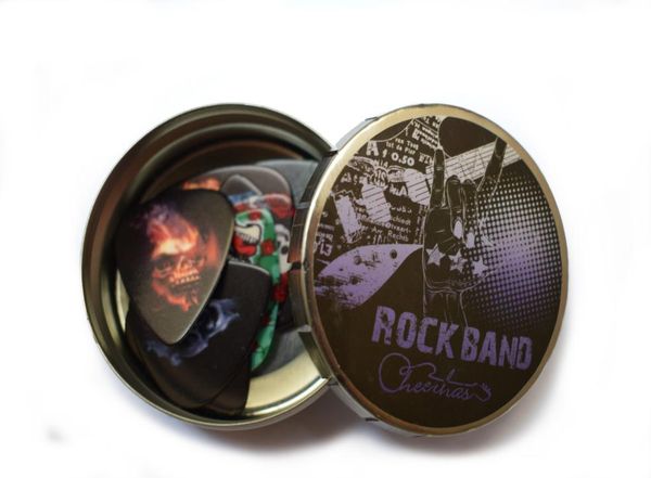 

10pcs skull design celluloid guitar picks with metal pick holder box for thanksgiving day gift2174108