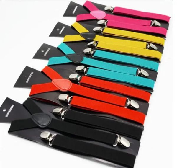 

adults braces women/men y-back adjustable suspender clip-on elastic suspender belts straps 42 colors, l 2.5x100cm dc277, Black;white