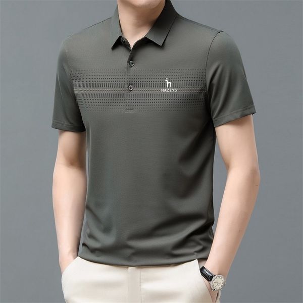 

men's t-shirts hazzys summer business short sleeve polo shirt polo collar men's fashion casual printing golf clothing t-shirt 2307, White;black