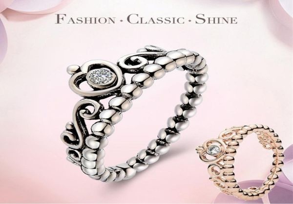

luxury fashion royal crown ring simple dainty 925 sterling silver diamond crown copper ring womens engagement jewey5201712