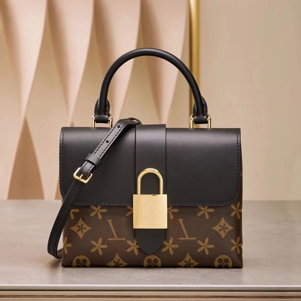 

vintage m44322 locky bb clutch flap satchel bags luxury designer pochette women's men classic magnetic padlock handbag real leather tot