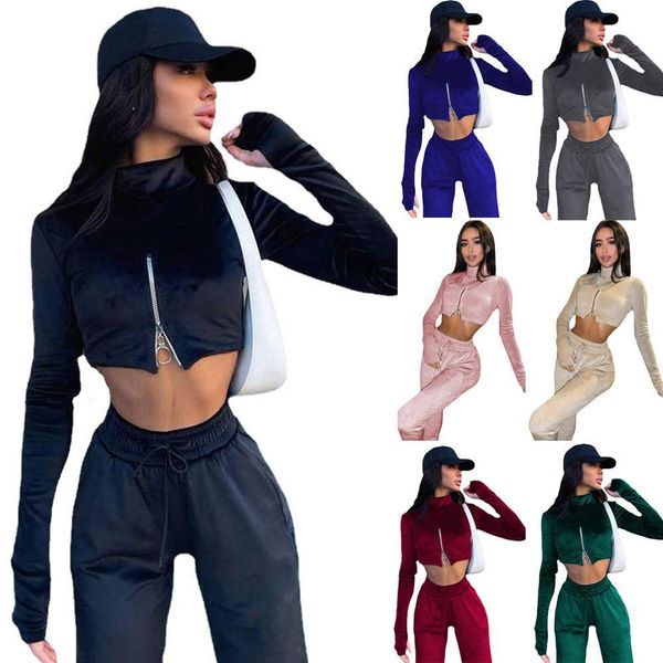 

2023 autumn/winter women's tracksuits fur sports set european american fashion casual woman's slim fit long sleeve loose pants, Gray