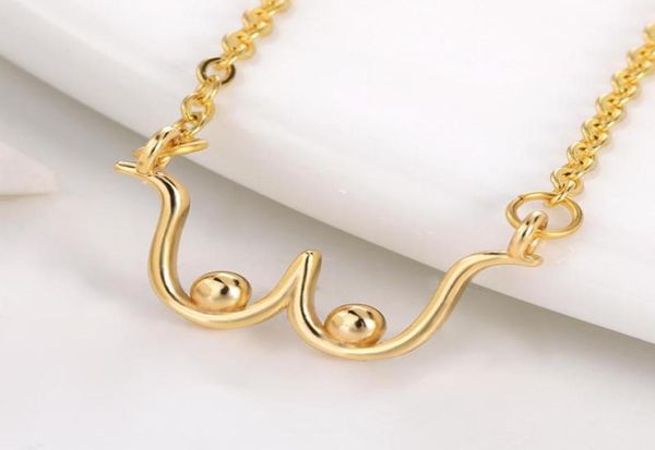 

chokers female body chest pendant necklace for women breast cancer awareness breastfeeding boob feminist jewelry collier bijoux7898837, Golden;silver