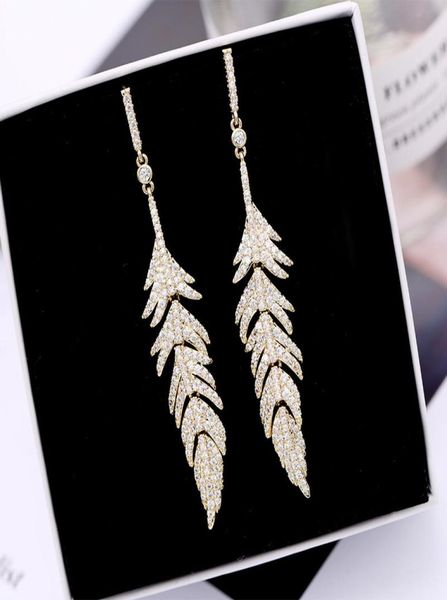 

fashionfeather stud earrings for women 18k gold plated wedding jewelry s925 needle cubic zirconia summer fashion earrings6182636, Silver