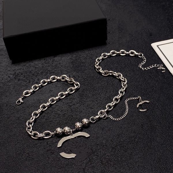 

20 style designer pendant chain necklace women chain crystal ccity pearl necklace women jewelry channel accessories c ax32e, Silver