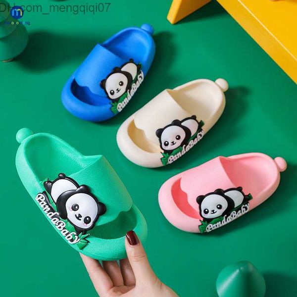 

slipper summer children' slide cartoon panda baby home soft slide waterproof bathroom non slip boys and girls' shoes miao yutong, Black;grey