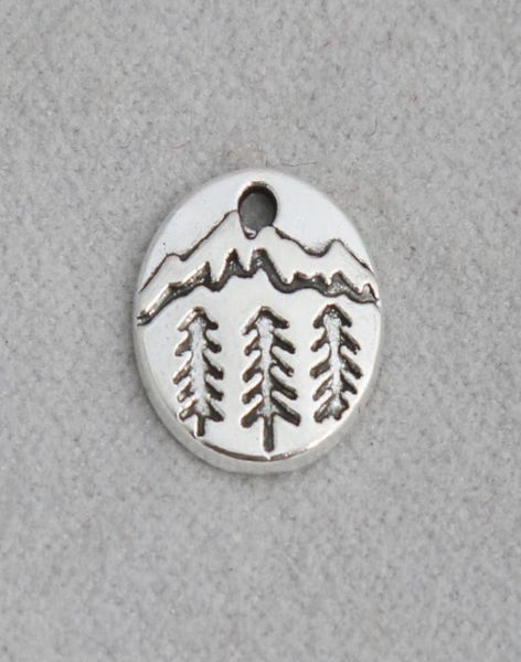 

whole fashion outdoor vintage single side round mountain charms for camper 10mm 200pcs aac12491816663, Bronze;silver