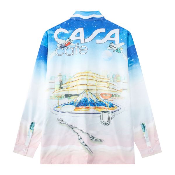 

new autumn print long sleeve shirts hawaiian lapel oversized hip hop clothes, White;black