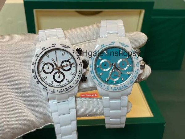 

n watch is 40mm equipped with 4130 movement multi-functional timing all-ceramic watchcase watchband sapphire glass mirror, Slivery;golden