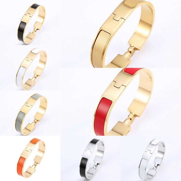 

luxury bracelet her max h gold for women men designer bracelet classics jewelry fashion enamel letter bangle non fading steel valentines day, Black