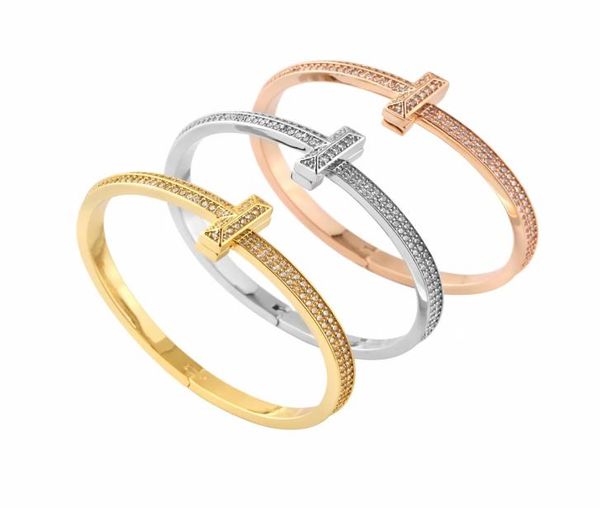

men women charm bracelets narrow and wide version letter cuff bangles crystal and without fashion stainless steel t1 design cross 2804573, Golden;silver