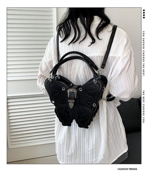 

2023 new silver butterfly bag creative backpack single shoulder crossbody bag handbag