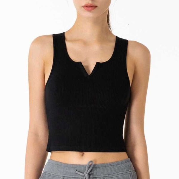 

women's tank crop tight sports elastic breathable v-neck gym exercise four color quick drying 5rm35rm