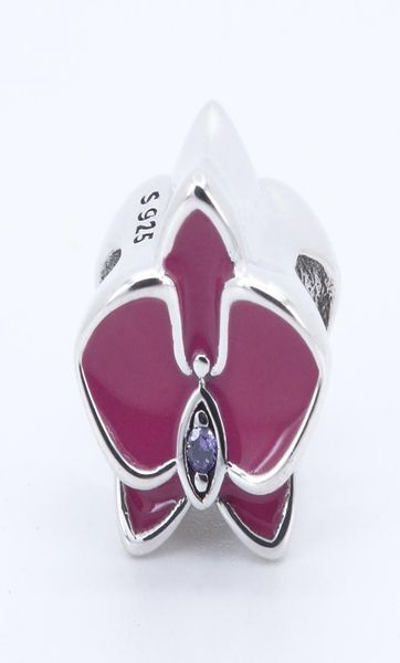 

orchid radiant orchid enamel & purple cz 2017 summer 100% 925 sterling silver bead fit bracelet authentic charm fashion jewelry4167934, Black