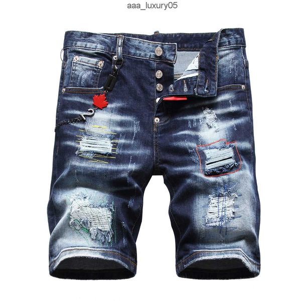 

cool guy short men's jeans hip hop rock moto mens design ripped distressed denim biker summer blue jeans short 1119 dsquare d2 dsqs dsq
