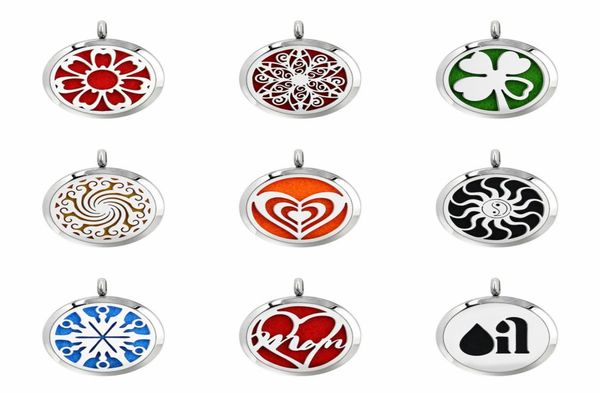 

heart sun 30mm magnet 316l stainless steel diffuser necklace pendant essential oil aromatherapy perfume locket 10 pads no chain9163178, Silver