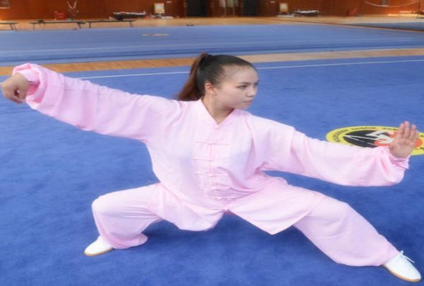 

tai chi clothing kung fu clothes spring and autumn uniform cotton and silk male and women8588962, Black;red