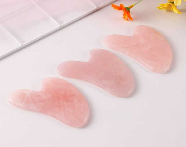 

2021 pink crystal heart shaped jade massager stones v face chinese acupuncture pressure treatment facial massagetool gua sha board4162075