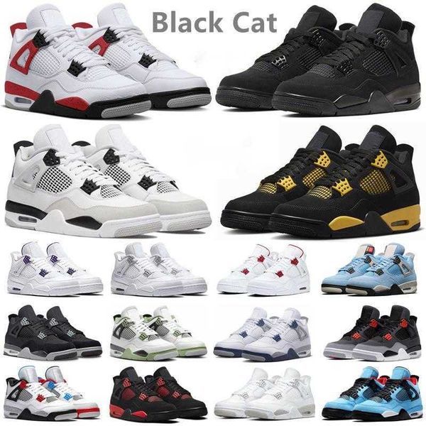 

basketball shoes for men women sneaker jumpman 4 4s military black cat sail red yellow thunder white cool grey university blue seafoam bred