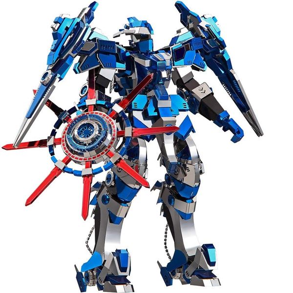 

piececool 3d metal puzzle magnetic blue armor robot mech model craft collection brain teaser stress relief toys handmade entertainment for a