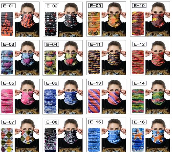 

16 colors 4824cm floral magic scarves head face mask snood neck warmer cycling seamless outdoor turban headwear shawl scarfs towe2551447, Blue;black