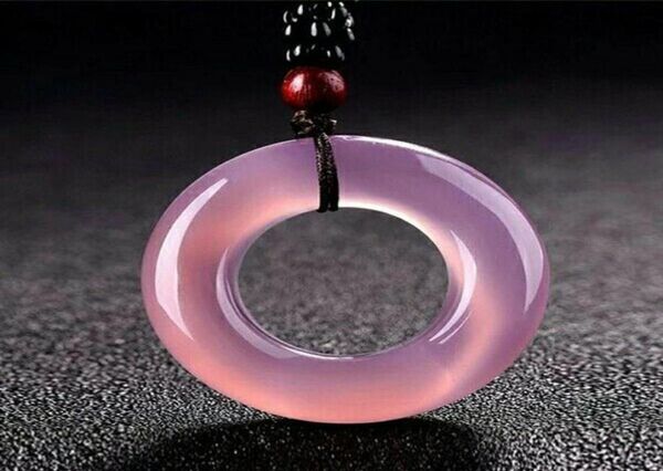 

brazil natural pink chalcedony jade pendant necklace sweater chain jewelry gift whole28586336179, Silver