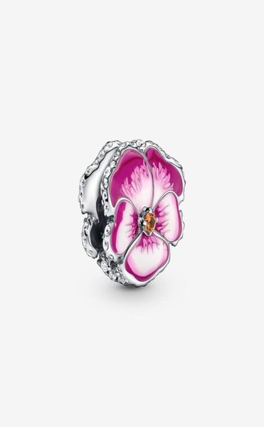 

100 925 sterling silver pink blue pansy flower charms fit original european charm bracelet fashion jewelry accessories6957295, Bronze;silver