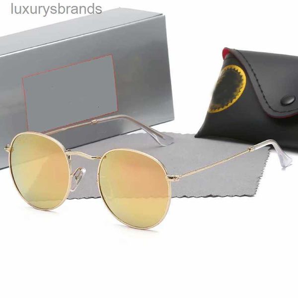 

classic round design uv400 eyewear sunglasses fashion luxury metal designers gold frame sun glasses men women mirror ray 2023 band bands sun, White;black